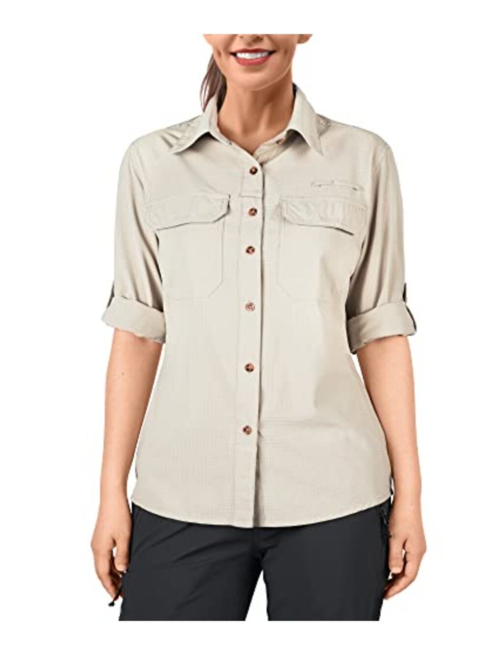 UPF 50 Sun Protection Shirt Quick Dry Convertible Sleeve Outdoor Fishing Hiking
